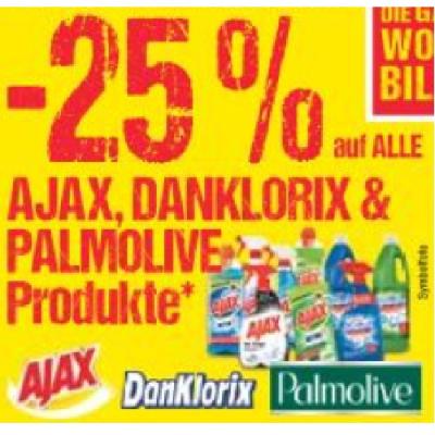-25% auf ALLE AJAX, DANKLORIX & PALMOLIVE Produkte Maximarkt