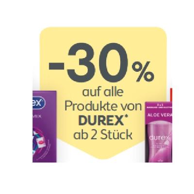 -30% auf alle Produkte von DUREX ab 2 Stück BIPA