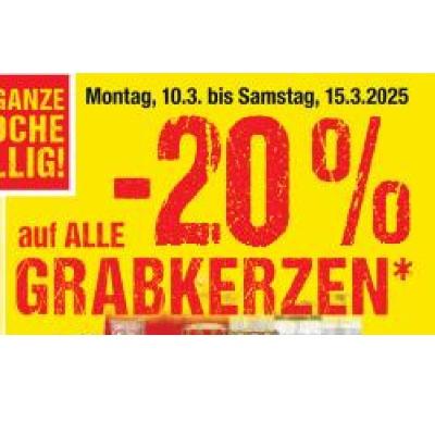 Promotion Bild von -20% auf ALLE GRABKERZEN Maximarkt