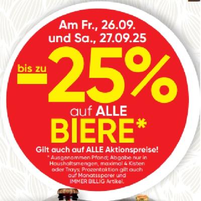 bis zu -25% auf ALLE BIERE SPAR Gourmet