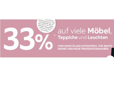Promotion Bild von 33% auf viele Möbel, Teppiche und Leuchten XXXLutz