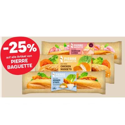 -25% auf alle Artikel von PIERRE BAGUETTE MPREIS