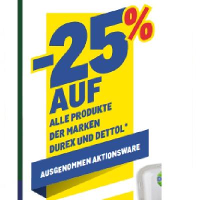 Promotion Bild von -25% AUF ALLE PRODUKTE DER MARKEN DUREX UND DETTOL AUSGENOMMEN AKTIONSWARE METRO