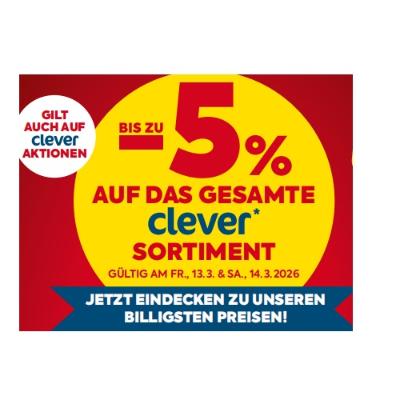 BIS ZU -5% AUF DAS GESAMTE clever SORTIMENT BILLA