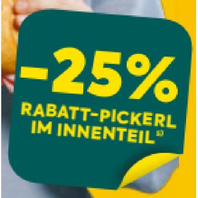 -25% RABATT-PICKERL IM INNENTEIL BILLA PLUS