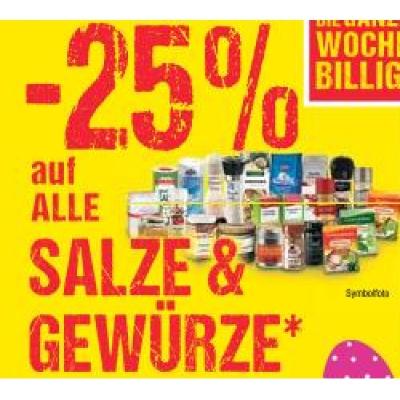 Promotion Bild von -25% auf ALLE SALZE & GEWÜRZE Maximarkt