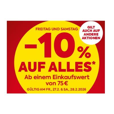 -10% AUF ALLES Ab einem Einkaufswert von 75 € BILLA