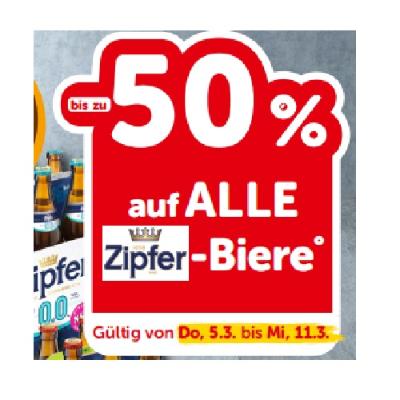 bis zu -50% auf ALLE Zipfer-Biere INTERSPAR