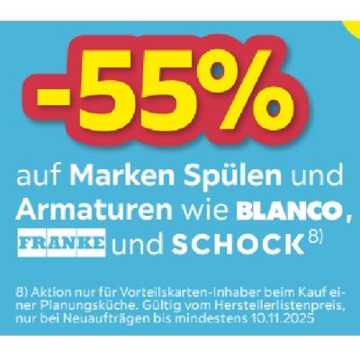 -55% auf Marken Spülen und Armaturen wie BLANCO, FRANKE und SCHOCK Möbelix