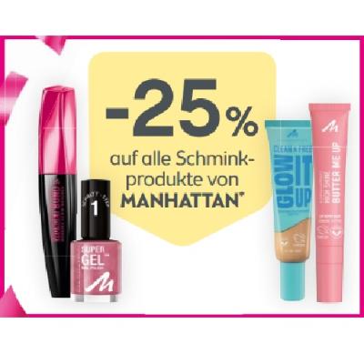 Promotion Bild von -25% auf alle Schminkprodukte von MANHATTAN BIPA
