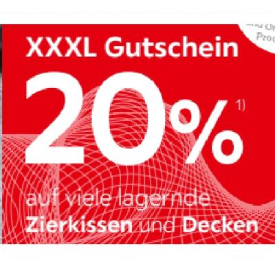 Promotion Bild von 20% auf viele lagernde Zierkissen und Decken XXXLutz