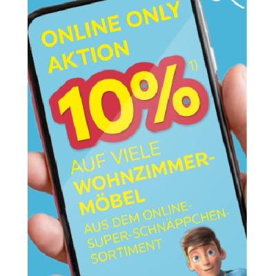 Promotion Bild von ONLINE ONLY AKTION 10% AUF VIELE WOHNZIMMERMÖBEL AUS DEM ONLINESUPER-SCHNÄPPCHENSORTIMENT Möbelix