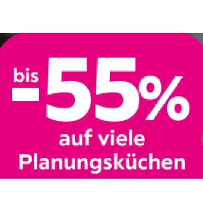 bis -55% auf viele Planungsküchen mömax