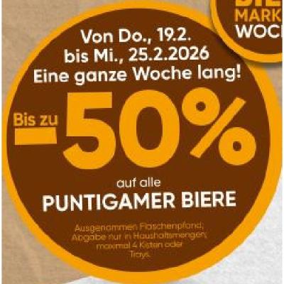Bis zu -50% auf alle PUNTIGAMER BIERE SPAR