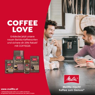 Coffee Love im Melitta® Online Shop mit 25% Rabatt¹!