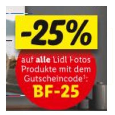 Promotion Bild von -25% auf alle Lidl Fotos Produkte mit dem Gutscheincode: BF-25 Lidl