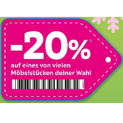 -20% auf eines von vielen Möbelstücken deiner Wahl mömax