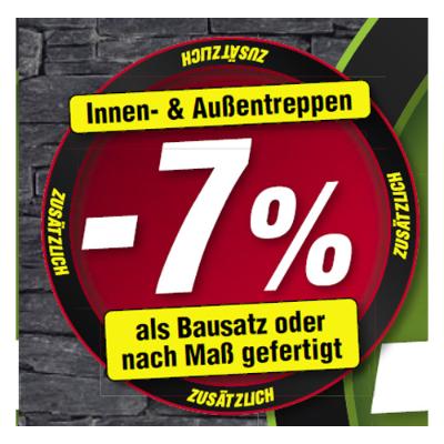 Promotion Bild von bis zu -7% Rabatt zusätzlich auf Innen- & Außentreppen auf Bausätze oder Maßanfertigungen Josef Steiner