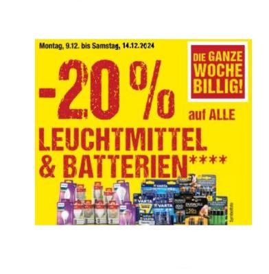 Promotion Bild von -20% auf ALLE LEUCHTMITTEL & BATTERIEN Maximarkt