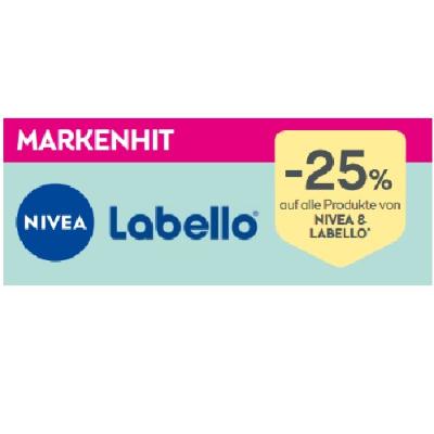 Markenhit: -25% auf alle Produkte von NIVEA & LABELLO BIPA