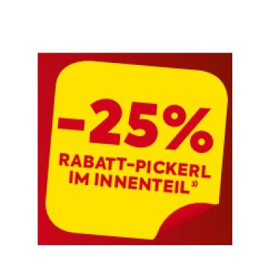 -25% RABATT-PICKERL IM INNENTEIL BILLA