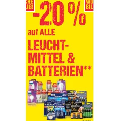 Promotion Bild von -20% auf ALLE LEUCHTMITTEL & BATTERIEN Maximarkt