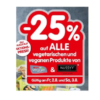 Promotion Bild von -25% auf ALLE vegetarischen und veganen Produkte von Spar Veggi & Nussyy INTERSPAR