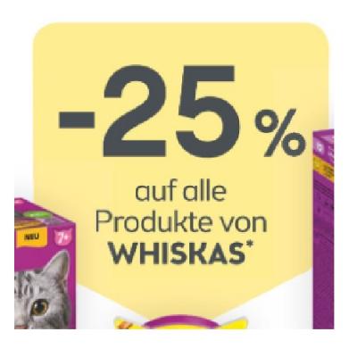 Promotion Bild von -25% auf alle Produkte von WHISKAS BIPA