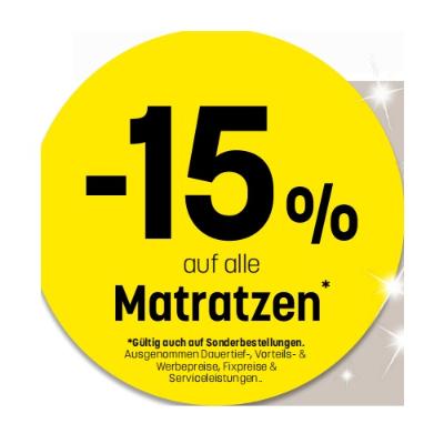 -15% auf alle Matratzen Betten Reiter