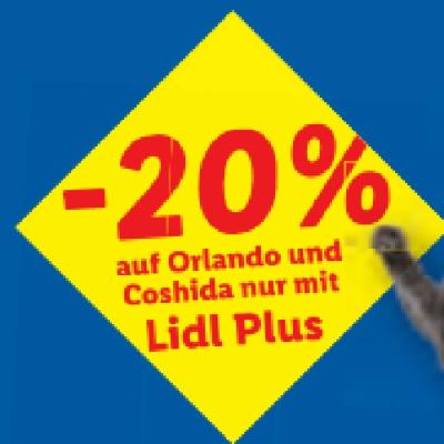 -20% auf Orlando und Coshida nur mit Lidl Plus