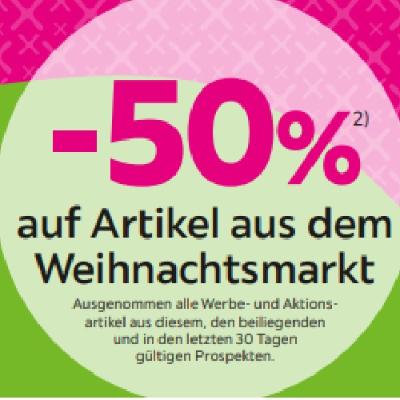 Promotion Bild von -50% auf Artikel aus dem Weihnachtsmarkt mömax