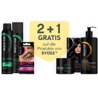 2+1 GRATIS auf alle Produkte von SYOSS BIPA