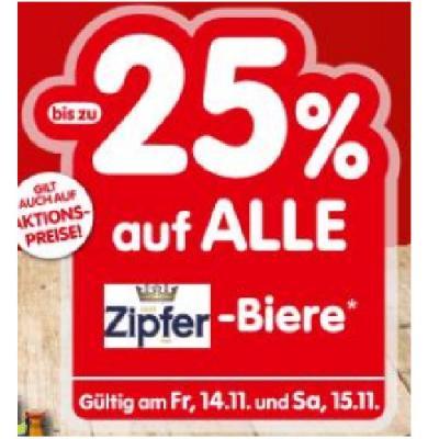 bis zu -25% auf ALLE Zipfer-Biere INTERSPAR