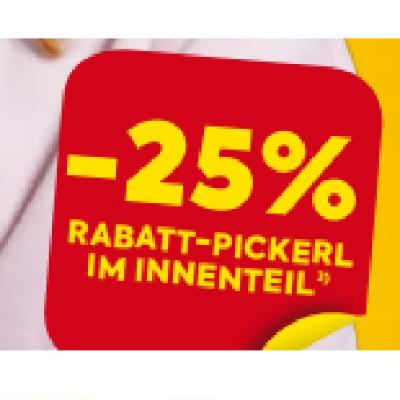 -25% RABATT-PICKERL IM INNENTEIL BILLA