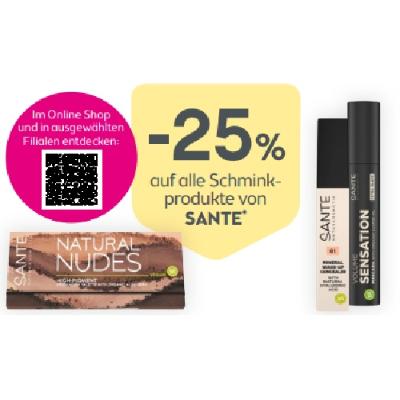 -25% auf alle Schminkprodukte von SANTE BIPA