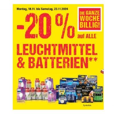 Promotion Bild von -20% auf ALLE LEUCHTMITTEL & BATTERIEN Maximarkt