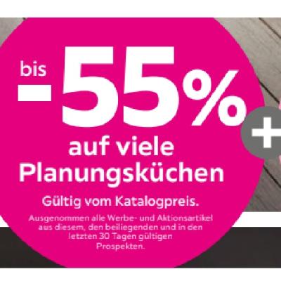 bis -55% auf viele Planungsküchen mömax