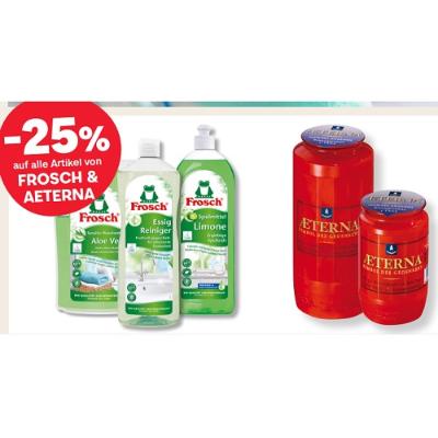 -25% auf alle Artikel von FROSCH & AETERNA MPREIS