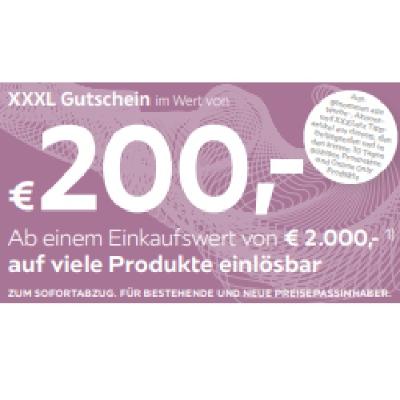 € 200,- Ab einem Einkaufswert von € 2.000,- auf viele Produkte einlösbar XXXLutz