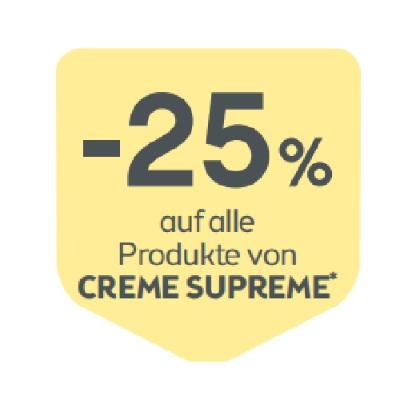 -25% auf alle Produkte von CREME SUPREME BIPA