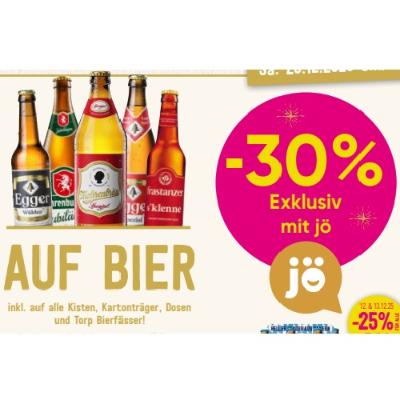-30% Exklusiv mit jö AUF BIER Sutterlüty