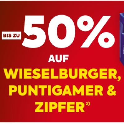 BIS ZU -50% AUF WIESELBURGER, PUNTIGAMER & ZIPFER  BILLA