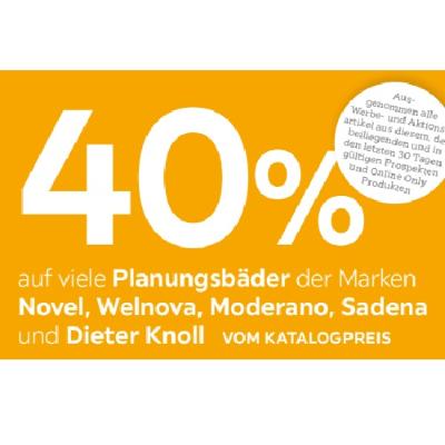 Promotion Bild von 40% auf viele Planungsbäder der Marken Novel, Welnova, Moderano, Sadena und Dieter Knoll VOM KATALOGPREIS XXXLutz