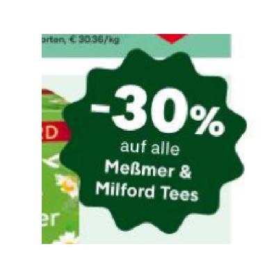 Bild von -30% auf alle Meßmer & Milford Tees MPREIS