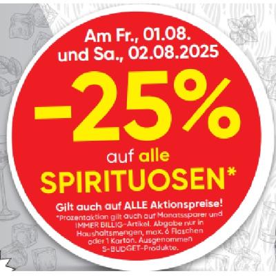 Promotion Bild von -25% auf alle SPIRITUOSEN SPAR Gourmet