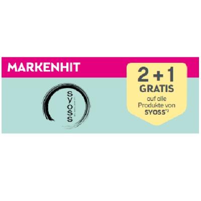 Markenhit: 2+1 GRATIS auf alle Produkte von SYOSS BIPA