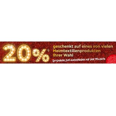 20% geschenkt auf eines von vielen Heimtextilienprodukten Ihrer Wahl XXXLutz
