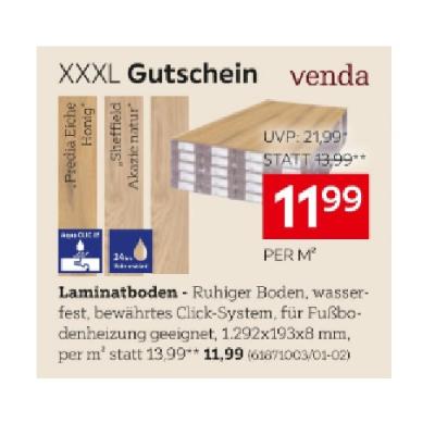 Promotion Bild von Venda Laminatboden je 11,99€ XXXLutz