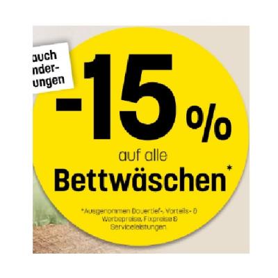 -15% auf alle Bettwäschen Betten Reiter