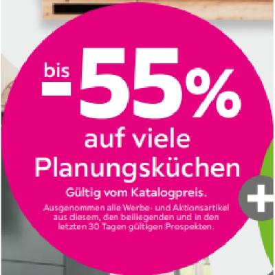 bis -55% auf viele Planungsküchen mömax